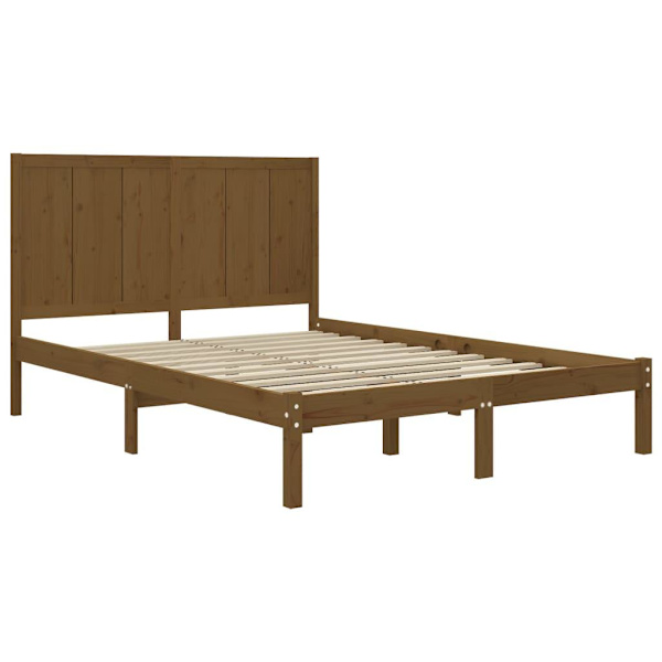vidaXL Sängram honungsbrun massiv furu 120x200 cm Brun