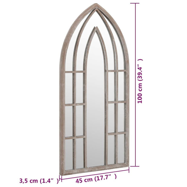 vidaXL Spegel sandfärgad 100x45 cm järn för inomhusbruk Creme