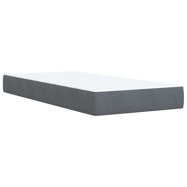 vidaXL Ramsäng med madrass mörkgrå 80x200 cm sammet Grå