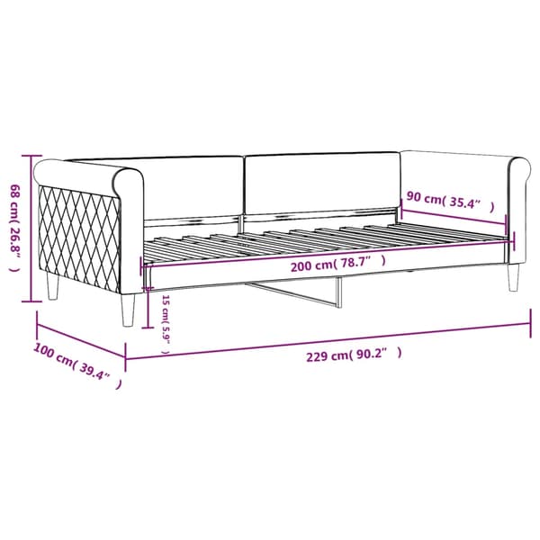 vidaXL Dagbädd mörkgrön 90x200 cm sammet Grön