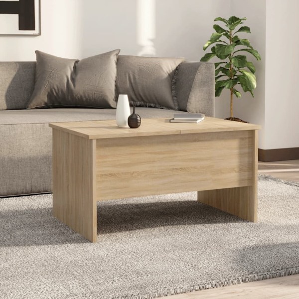 vidaXL Soffbord sonoma-ek 80x50x42,5 cm konstruerat trä Brun