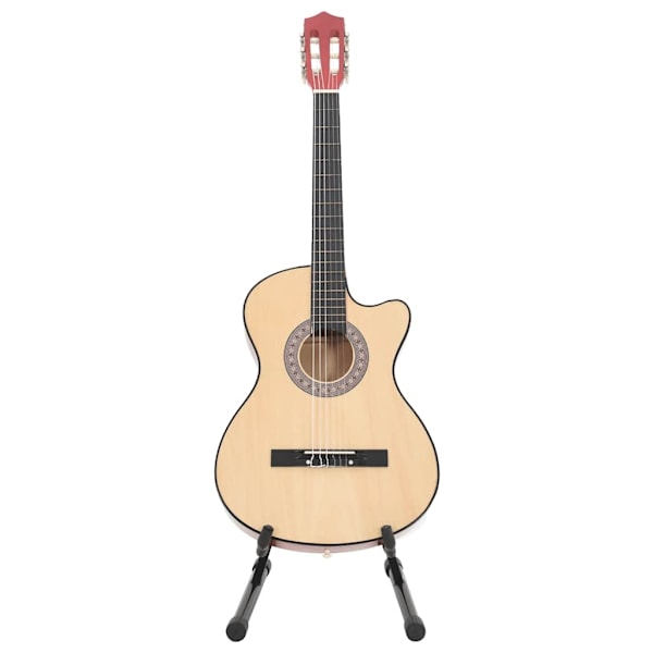 vidaXL Akustisk gitarr 12 delar med 6 strängar western 38" Ljusbrun