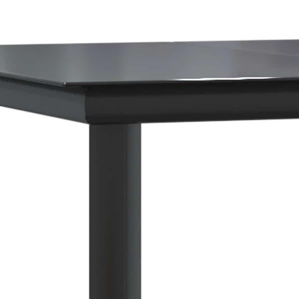 vidaXL Matgrupp för trädgården 9 delar svart polyrotting glas art