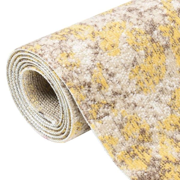 vidaXL Utomhusmatta plattvävd 80x250 cm gul Gul