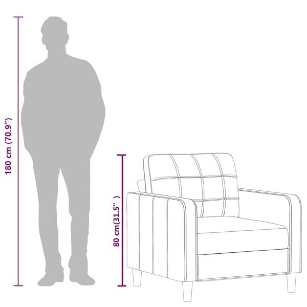 vidaXL Fåtölj vinröd 60 cm Konstläder Röd