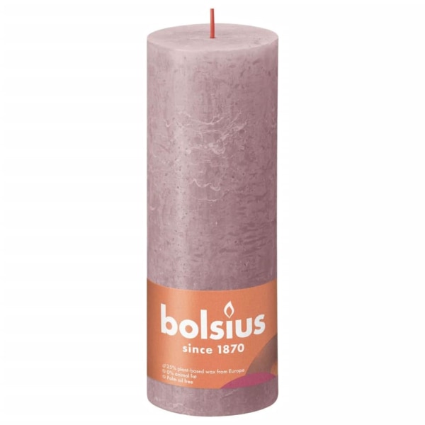 Bolsius Rustika blockljus 4-pack 190x68 mm askrosa Rosa