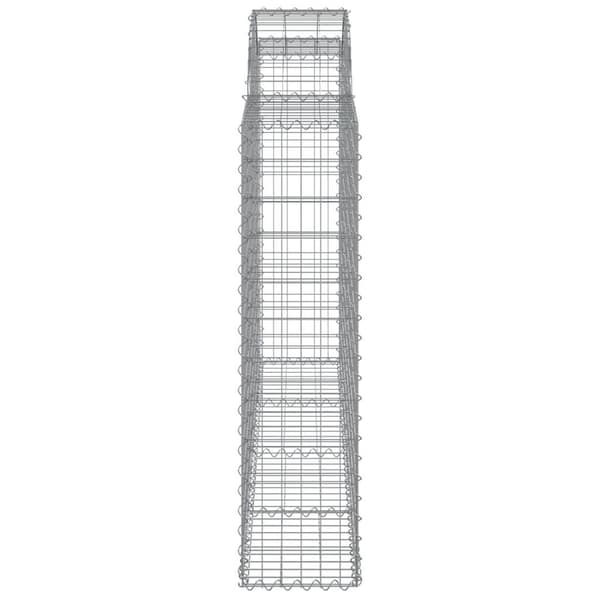 vidaXL Gabioner bågformade 15 st 200x30x120/140 cm galvaniserat järn Silver
