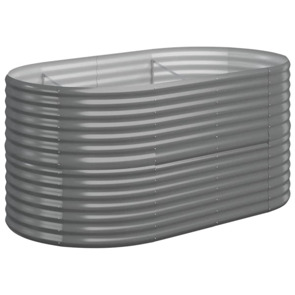 vidaXL Odlingslåda pulverlackerat stål 152x80x68 cm grå Grå