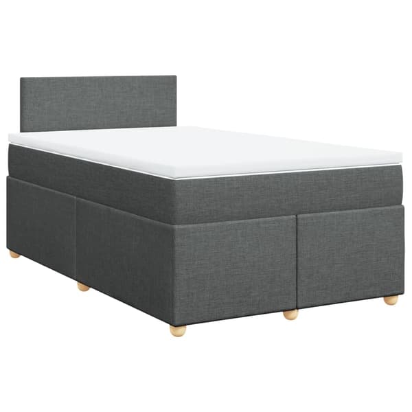 vidaXL Ramsäng med madrass mörkgrå 120x190 cm tyg Grå