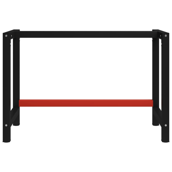 vidaXL Ram till arbetsbänk metall 120x57x79 cm svart och röd Svart