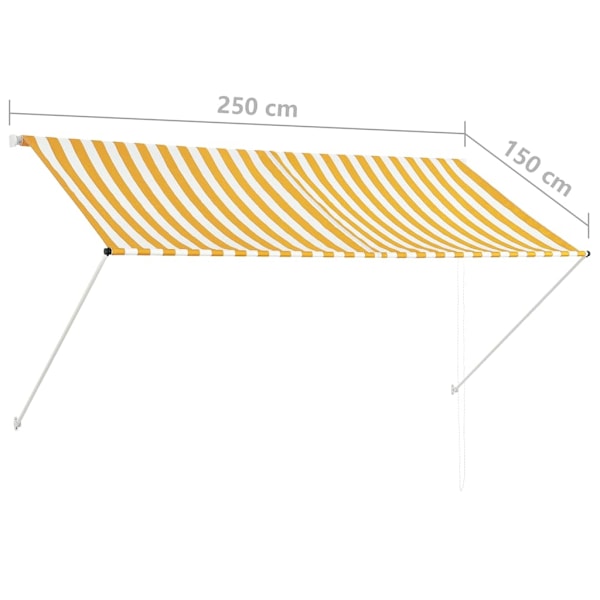 vidaXL Markis 250x150 cm gul och vit multifärg