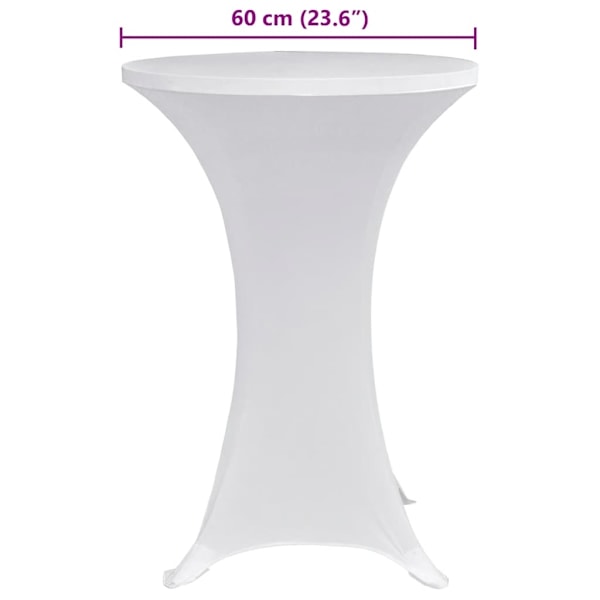 vidaXL Överdrag till ståbord Ø70 cm vit stretch 4 st Vit