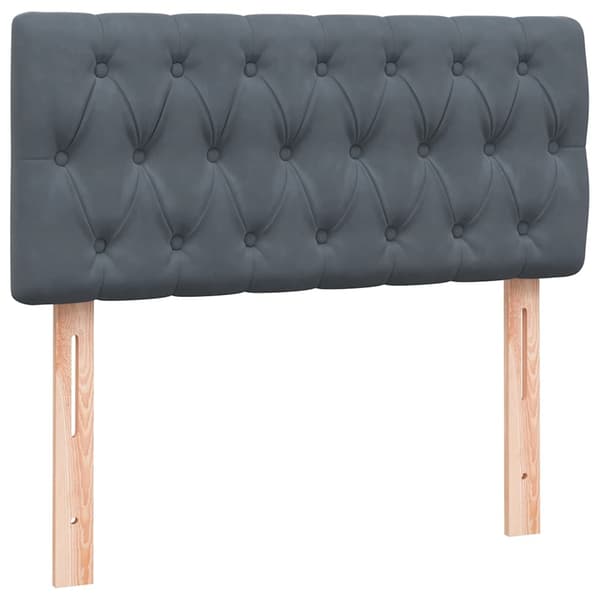 vidaXL Resårsäng med madrass mörkgrå 90x220 cm sammet Grå
