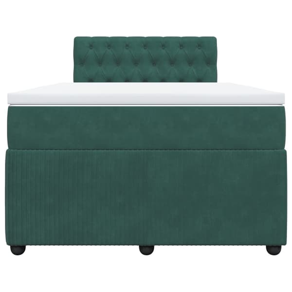 vidaXL Ramsäng med madrass mörkgrön 120x190 cm sammet Grön