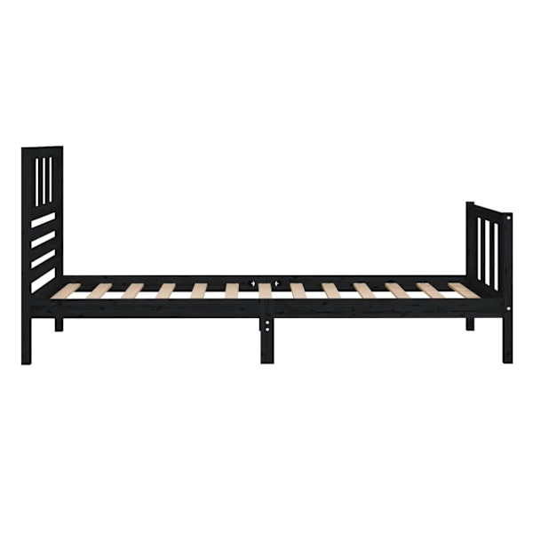vidaXL Sängram svart massivt trä 100x200 cm Svart