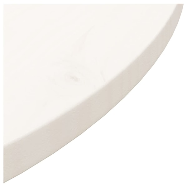 vidaXL Bordsskiva vit Ø70x2,5 cm massiv furu Vit