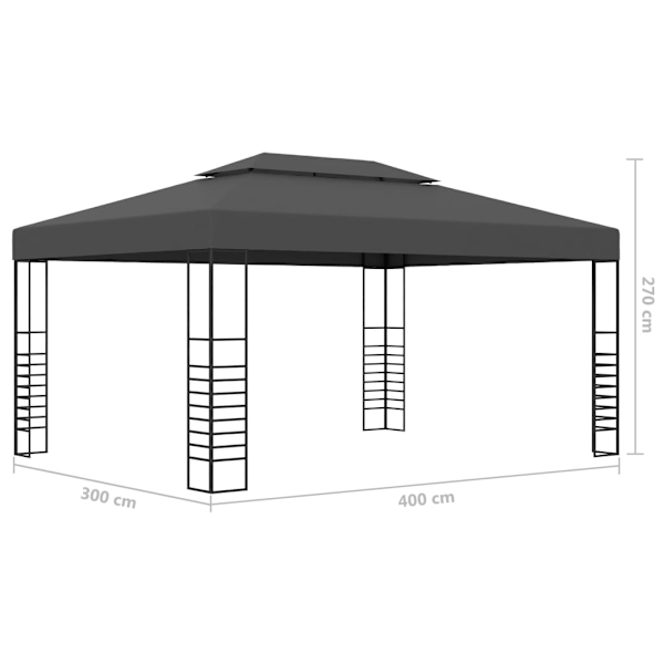 vidaXL Paviljong 3x4 m antracit Antracit