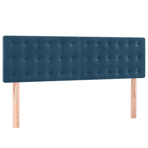 vidaXL Ramsäng med madrass mörkblå 140x200 cm sammet Blå