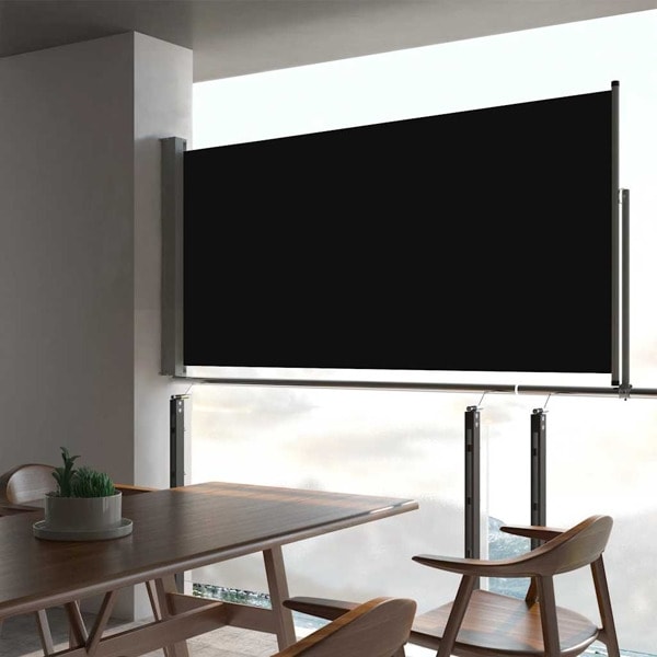 vidaXL Infällbar sidomarkis 80x300 cm svart Svart