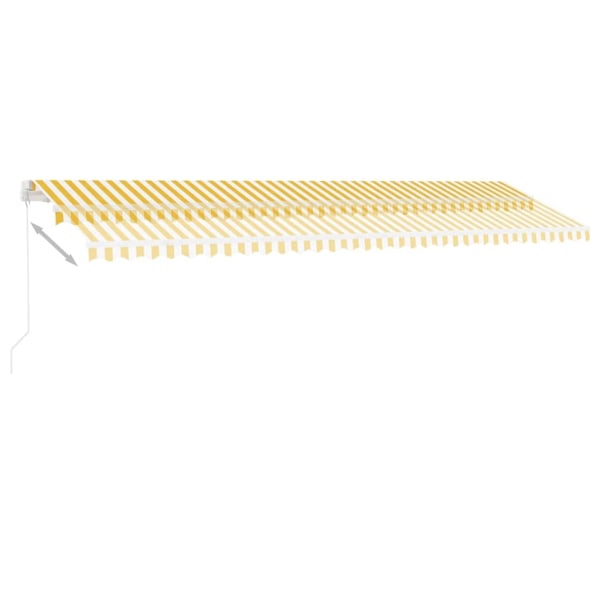 vidaXL Fristående markis manuellt infällbar 600x350 cm gul/vit Gul