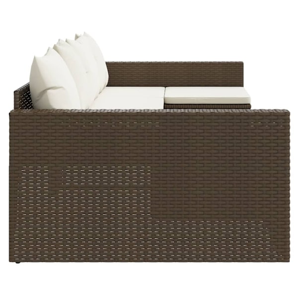 vidaXL Loungegrupp med dynor 2 delar brun konstrotting Brun