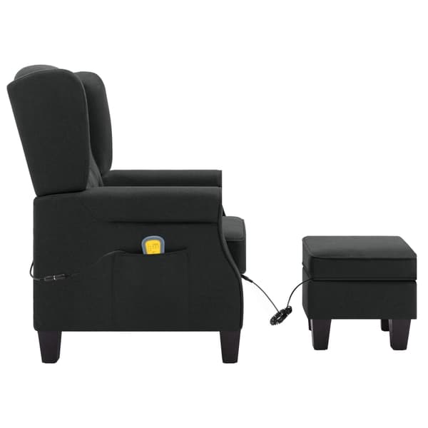 vidaXL Massagefåtölj med fotpall mörkgrå tyg grå