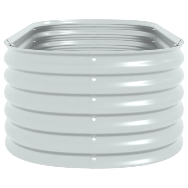 vidaXL Odlingslåda upphöjd galvaniserat stål 160x80x44 cm silver Silver
