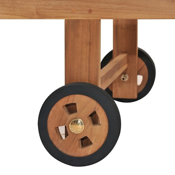 vidaXL Solsäng massiv teak Brun