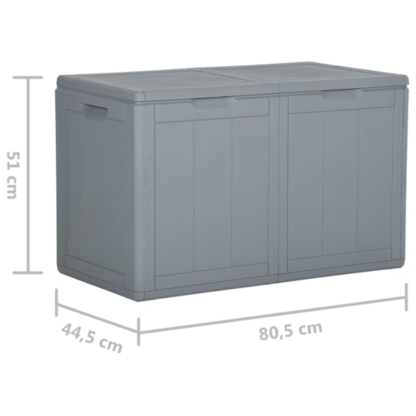 vidaXL Dynbox 180 liter grå PP-träliknande grå