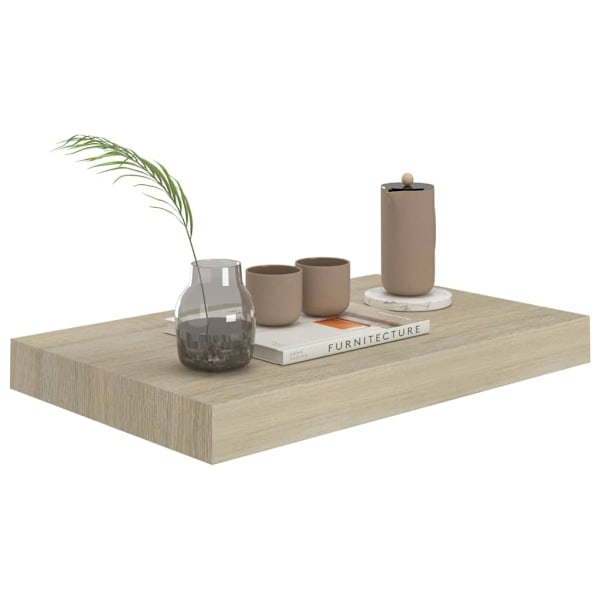 vidaXL Svävande vägghylla ek 40x23x3,8 cm MDF Brun