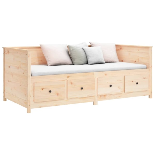vidaXL Dagbädd utan madrass 100x200 cm massiv furu Brun