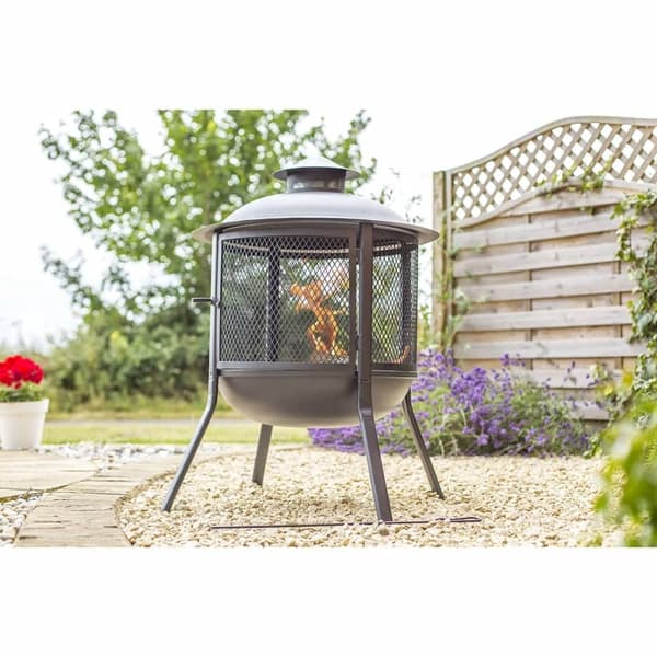 RedFire Eldstad Kansas rund svart stål 85019 Svart