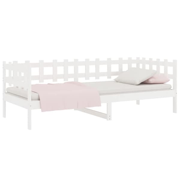 vidaXL Dagbädd vit 90x200 cm massiv furu Vit