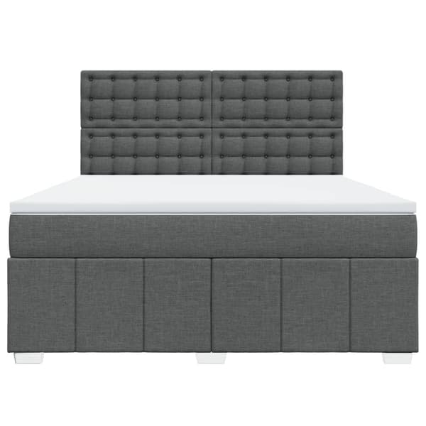 vidaXL Ramsäng med madrass mörkgrå 180x200 cm tyg Grå