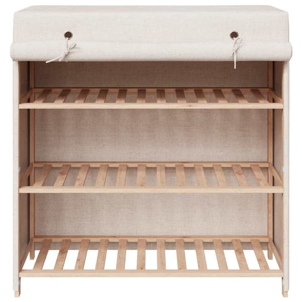 vidaXL Skoförvaring med överdrag vit 79x40x80 cm tyg Vit
