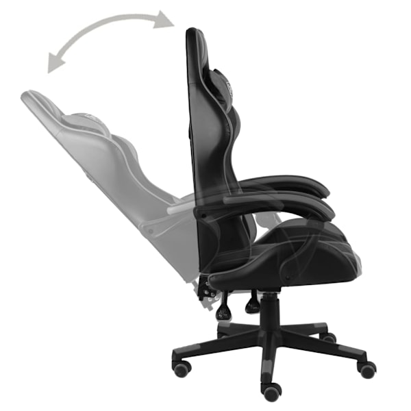 vidaXL Gamingstol svart och grå konstläder grå