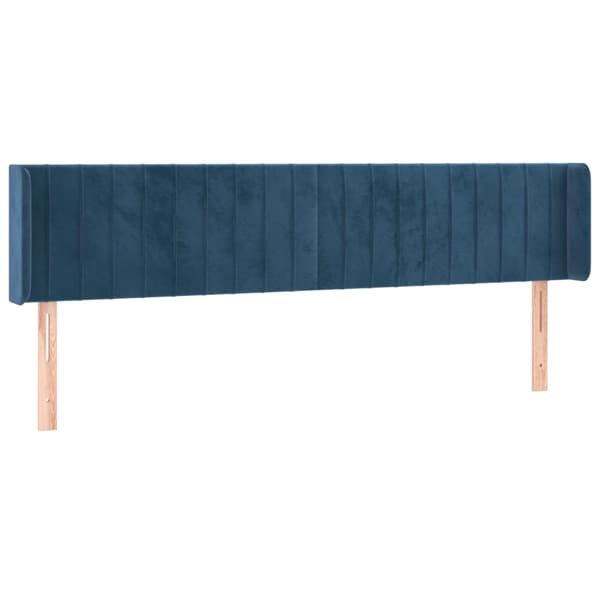vidaXL Sänggavel LED mörkblå 163x16x78/88 cm sammet Blå