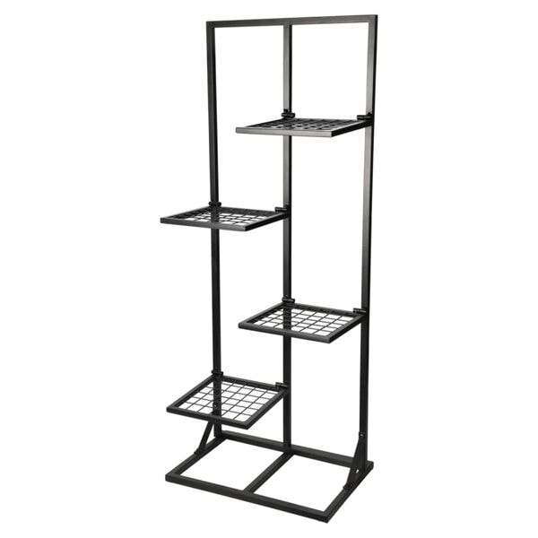ProGarden Växtställ med 4 hyllor 40x27x102 cm svart Svart
