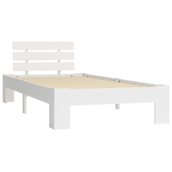 vidaXL Sängram vit massiv furu 100x200 cm Vit