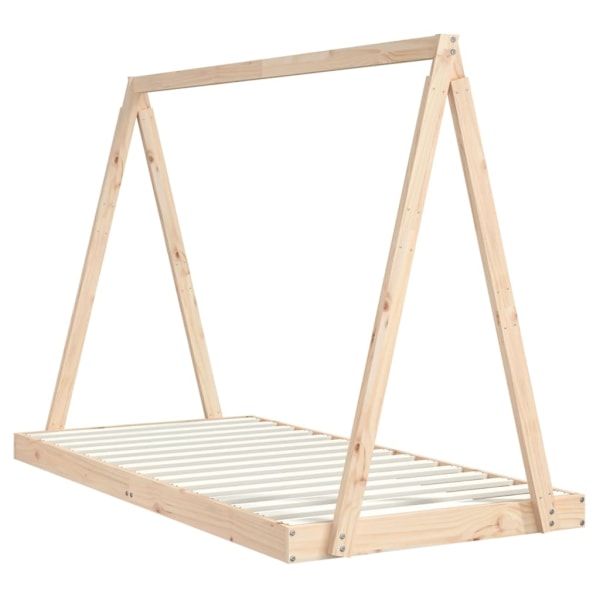 vidaXL Sängram för barn 90x190 cm massiv furu Brun