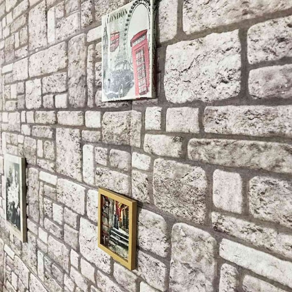 vidaXL Väggpaneler 3D grått tegel 10 st EPS grå
