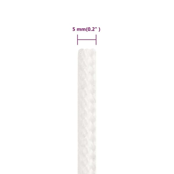 vidaXL Båtlina helvit 5 mm 100 m polypropylen Vit