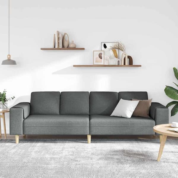 vidaXL Vardagsrumsoffa Mörkgrå 250 x 77 x 76 cm Polyester Grå