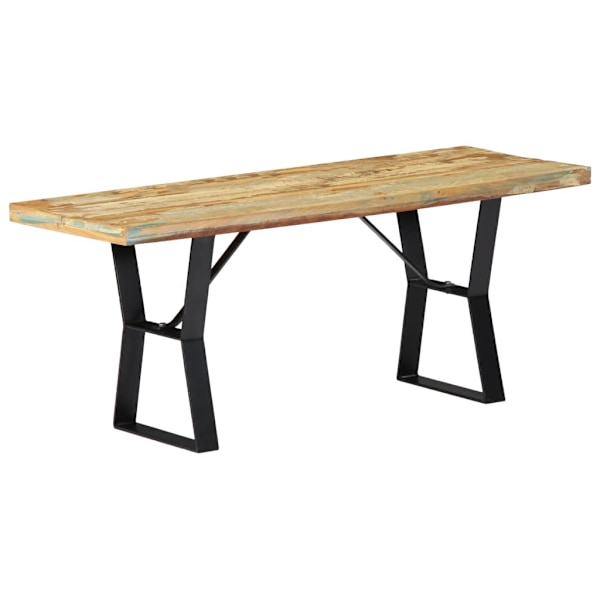 vidaXL Bänk 110 cm massivt återvunnet trä multifärg