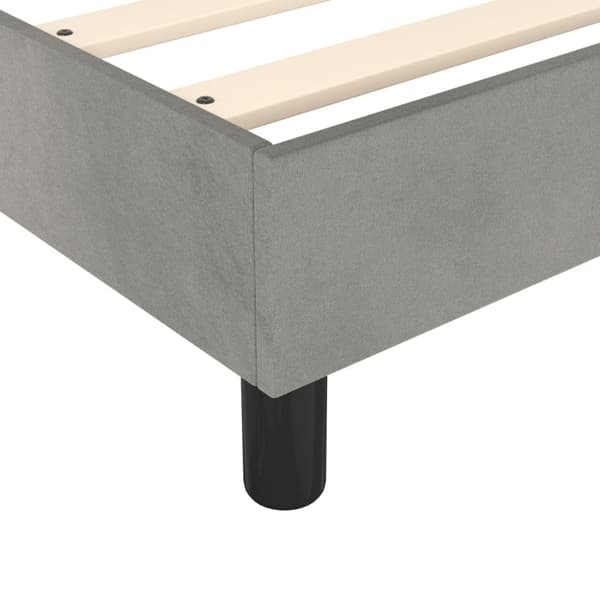 vidaXL Sängram utan madrass ljusgrå 180x200 cm sammet Grå