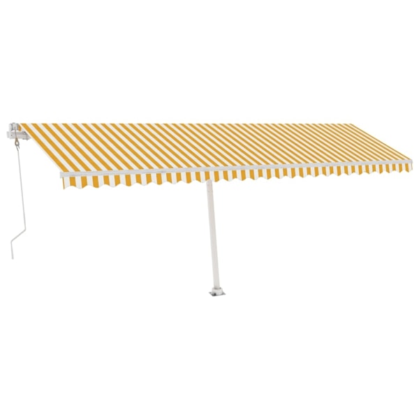 vidaXL Fristående automatisk markis 600x350 cm gul/vit Gul