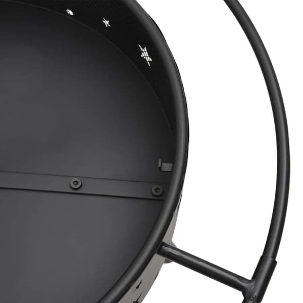 vidaXL Eldstad med eldgaffel 70 cm XXL stål art