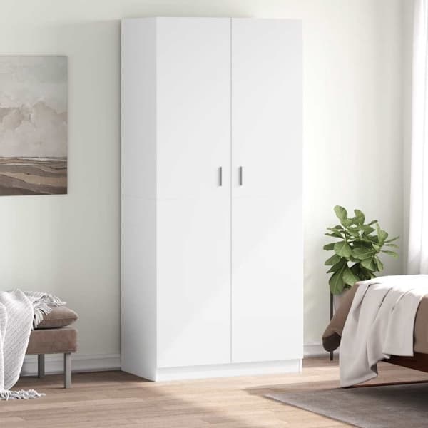 vidaXL Garderob vit 90x52x200 cm konstruerat trä Vit