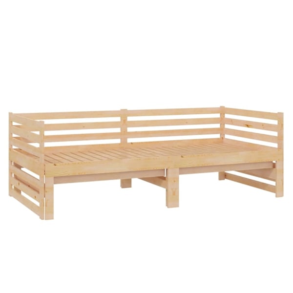 vidaXL Utdragbar dagbädd 2x(90x200) cm massiv furu Brun