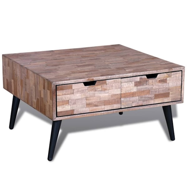 vidaXL Soffbord i återvunnen teak med 4 lådor multifärg